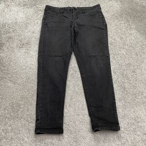 Democracy AB Technology Skinny Denim Jeans Womens 10 Black Mid Rise Casual 34x27